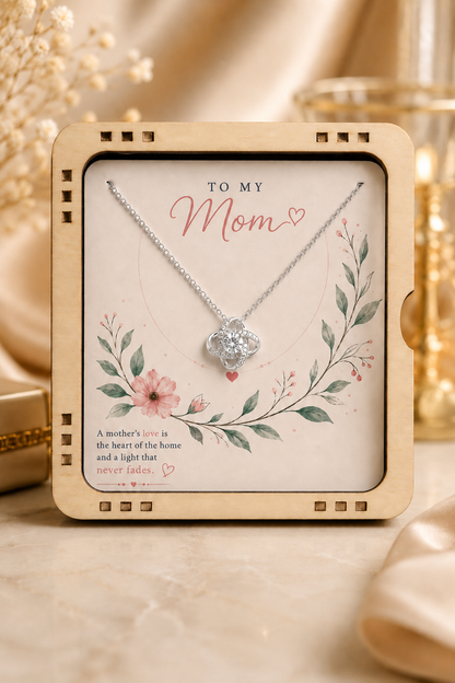 To My Mother – Your Love Will Always Be the Heart of Our Home Pendant Necklace with Message Card