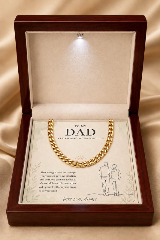 To My Dad – My First Hero, My Forever Guide Cuban Link Chain