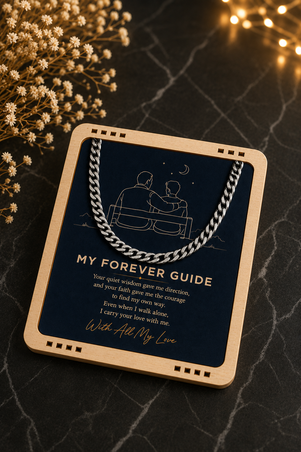 To My Dad – Your Wisdom Guides Me Always Cuban Link Chain
