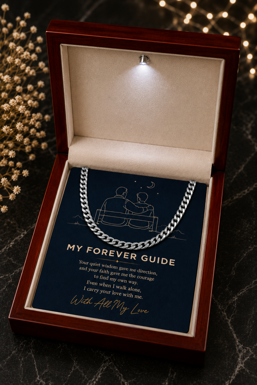 To My Dad – Your Wisdom Guides Me Always Cuban Link Chain