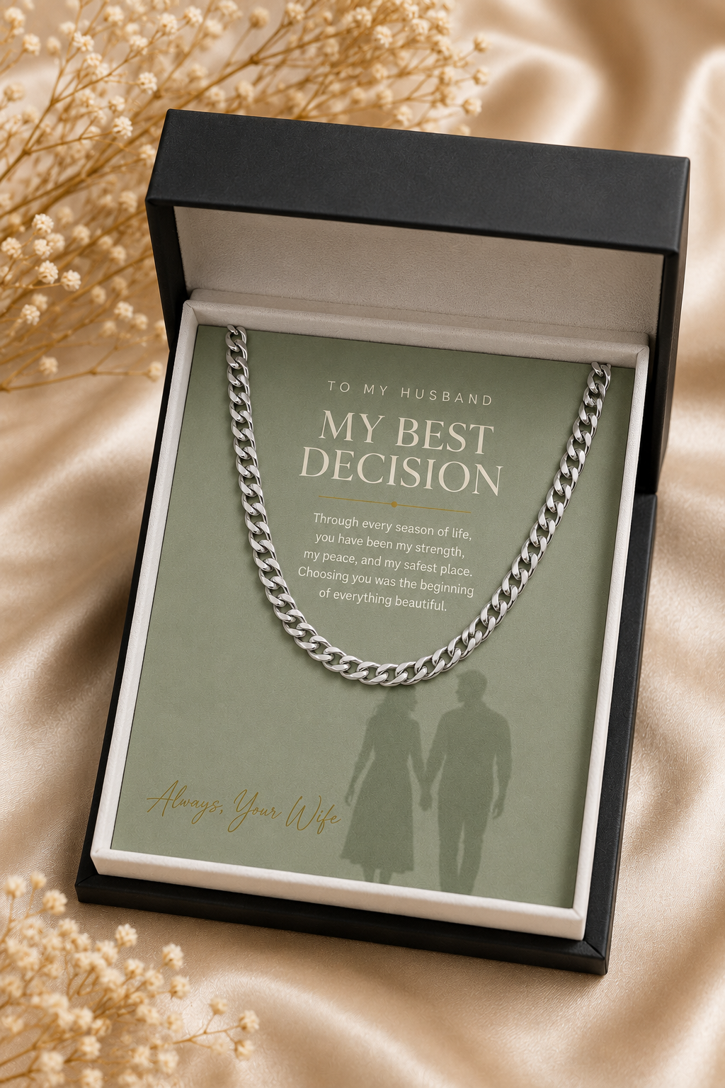 To My Husband – Choosing You Was My Best Decision Cuban Link Chain