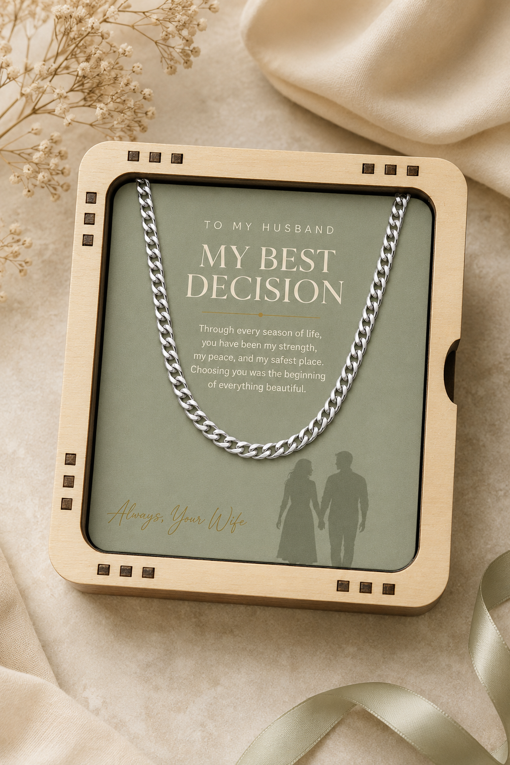 To My Husband – Choosing You Was My Best Decision Cuban Link Chain