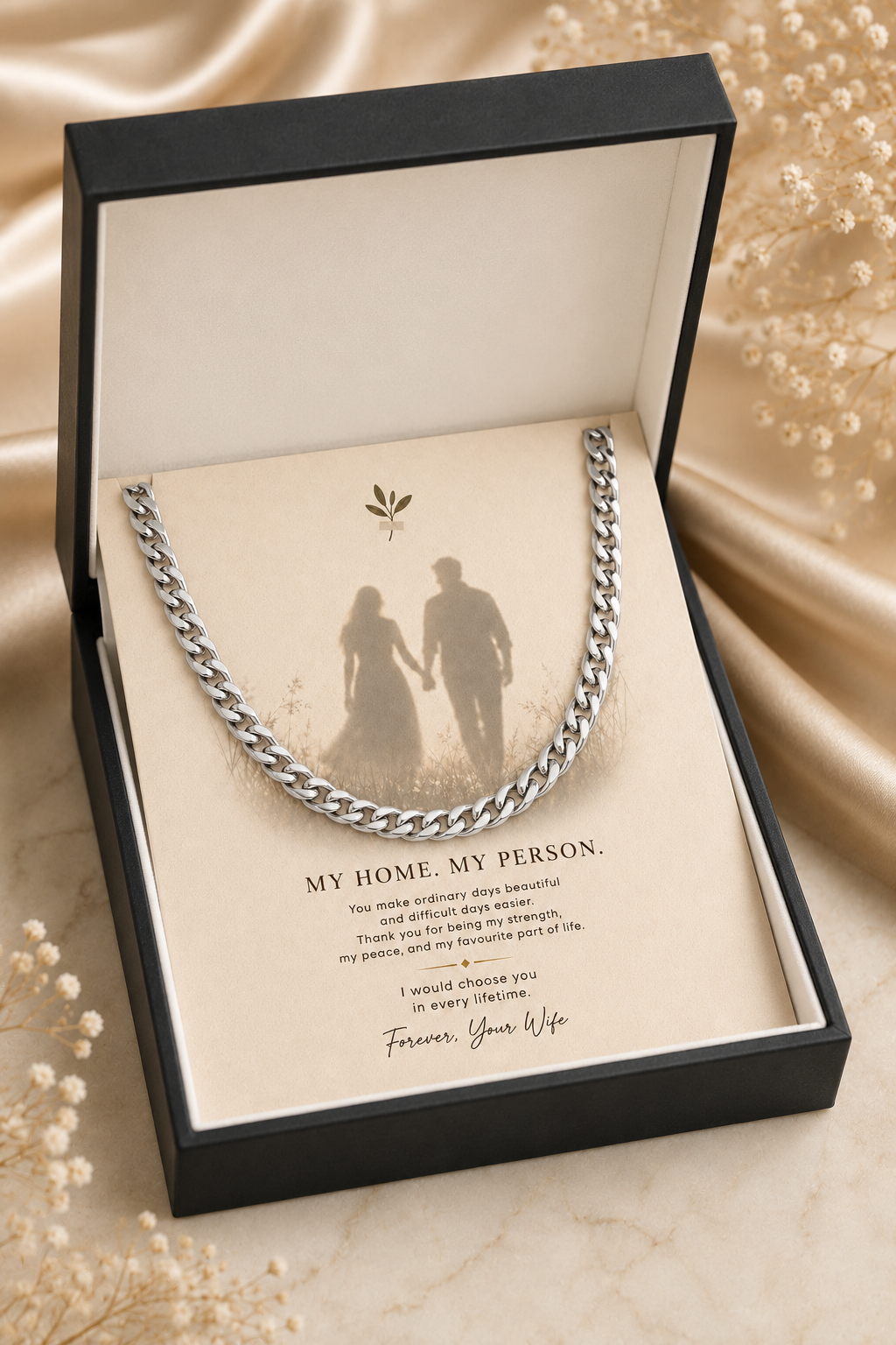 To My Husband – My Home, My Person Cuban Link Chain