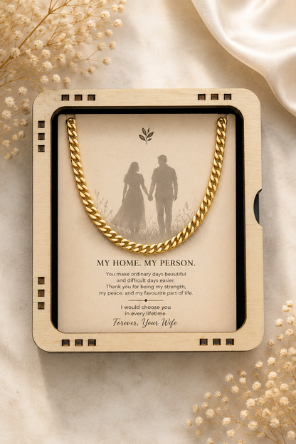 To My Husband – My Home, My Person Cuban Link Chain