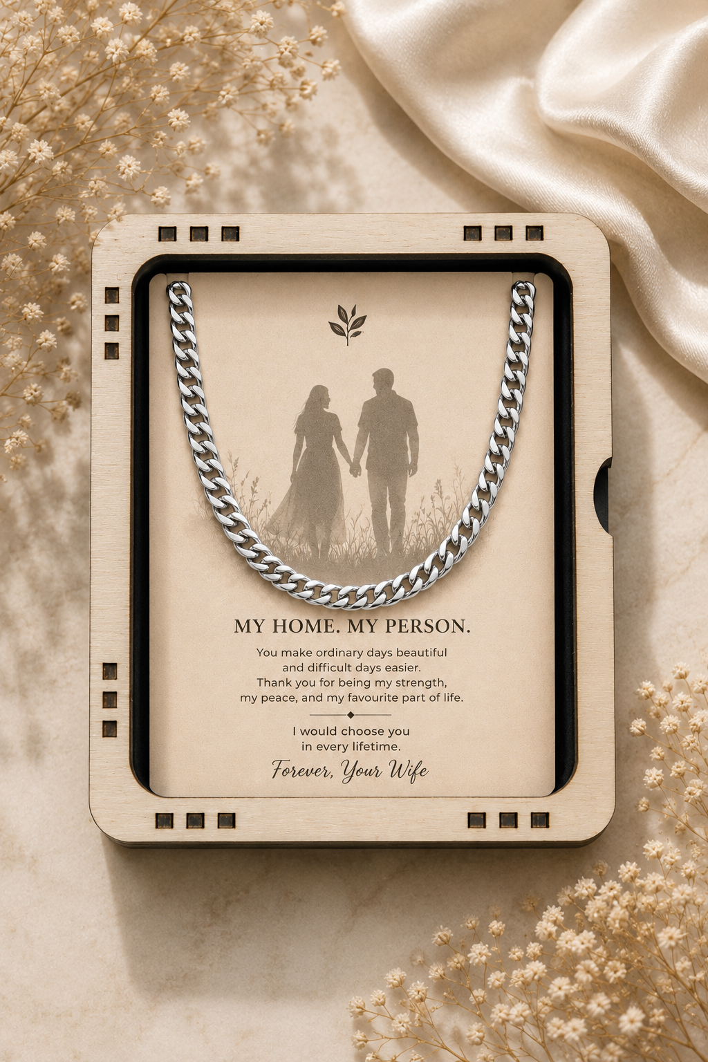 To My Husband – My Home, My Person Cuban Link Chain