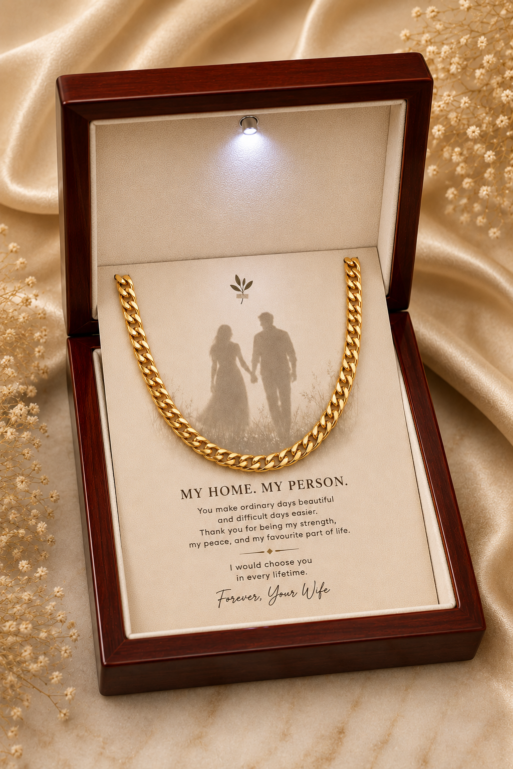 To My Husband – My Home, My Person Cuban Link Chain