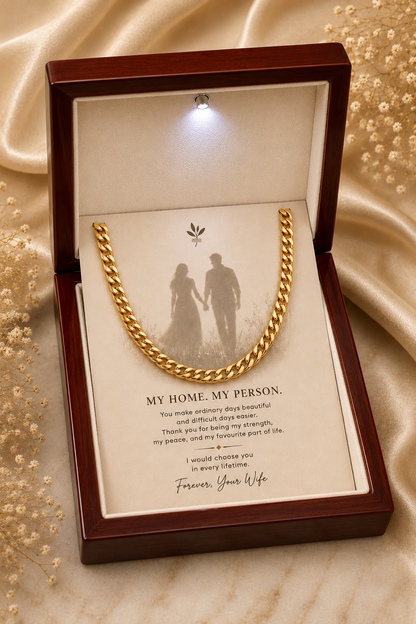 To My Husband – My Home, My Person Cuban Link Chain