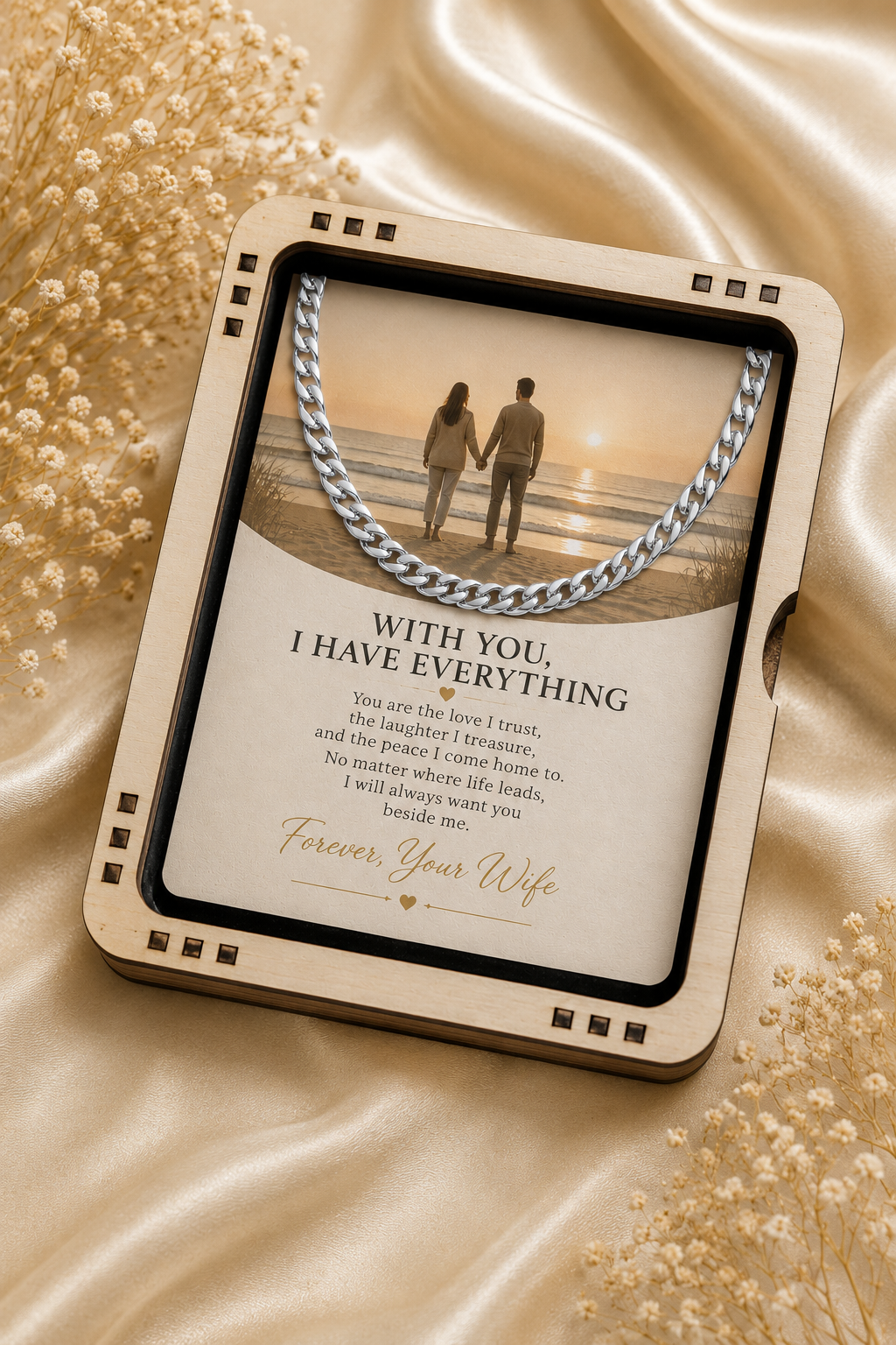 To My Husband – With You, I Have Everything Cuban Link Chain