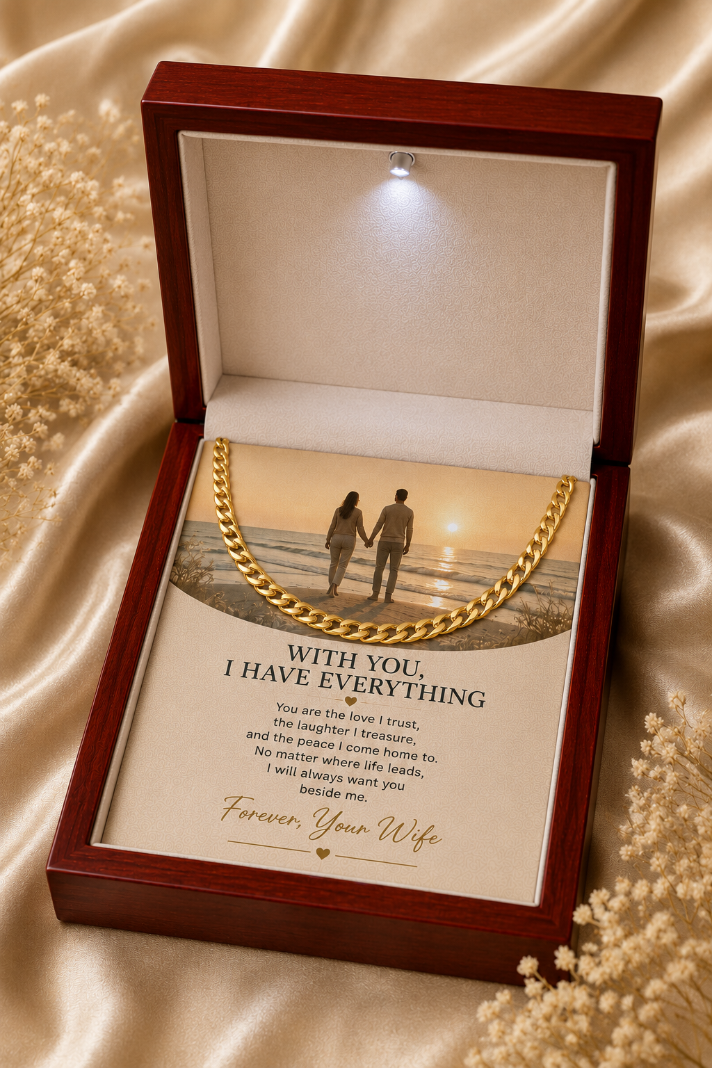 To My Husband – With You, I Have Everything Cuban Link Chain