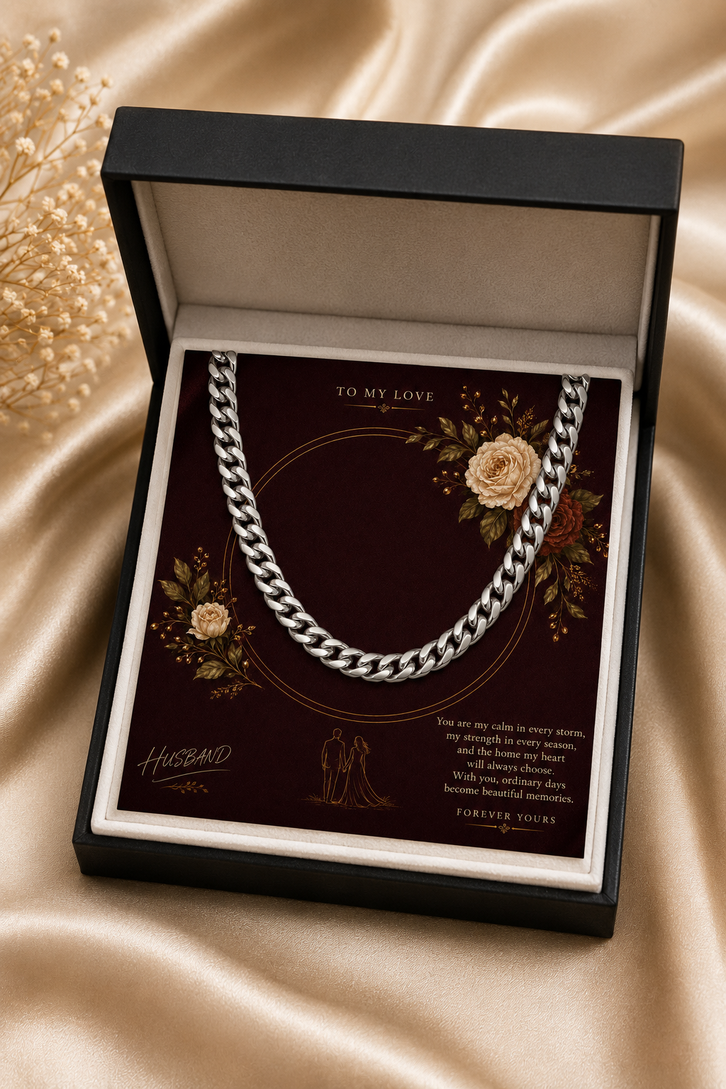 To My Husband – My Calm in Every Storm Cuban Link Chain