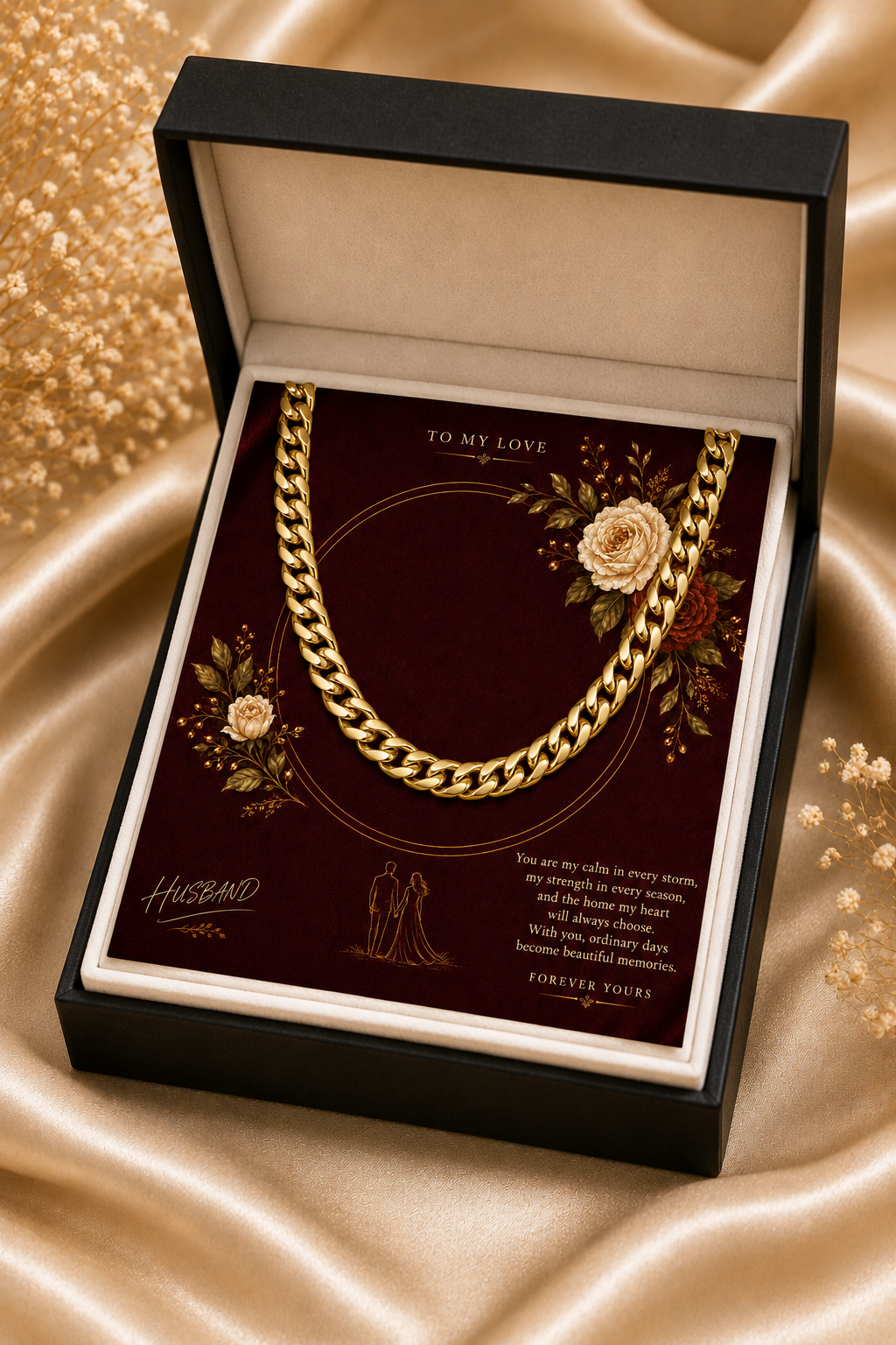 To My Husband – My Calm in Every Storm Cuban Link Chain