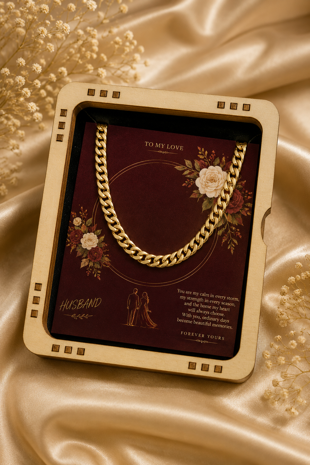 To My Husband – My Calm in Every Storm Cuban Link Chain