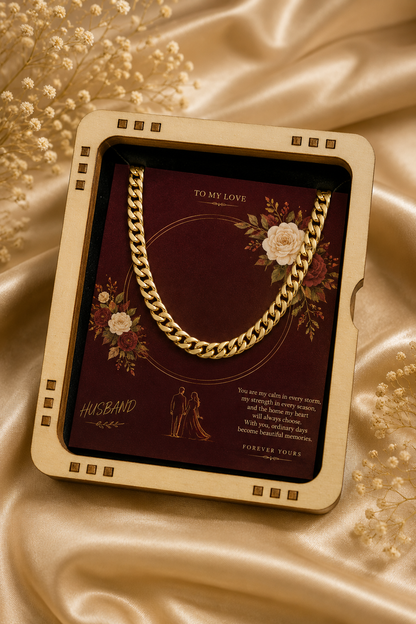 To My Husband – My Calm in Every Storm Cuban Link Chain