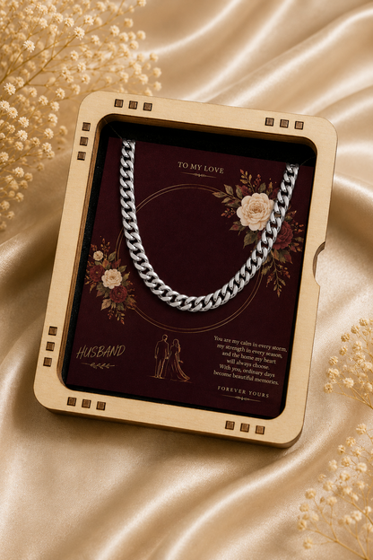 To My Husband – My Calm in Every Storm Cuban Link Chain