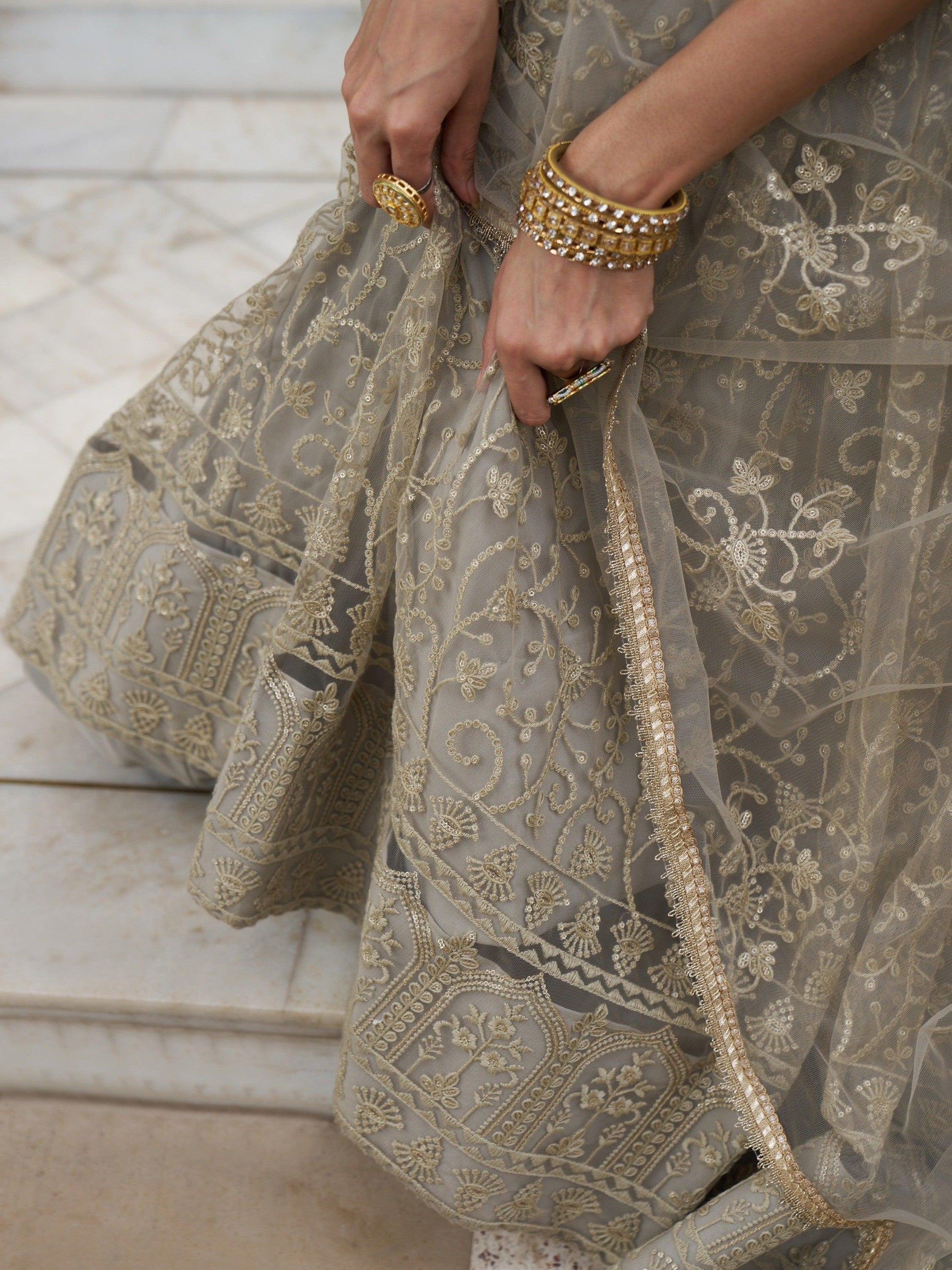 "Ethnic wear made for American desi events." 