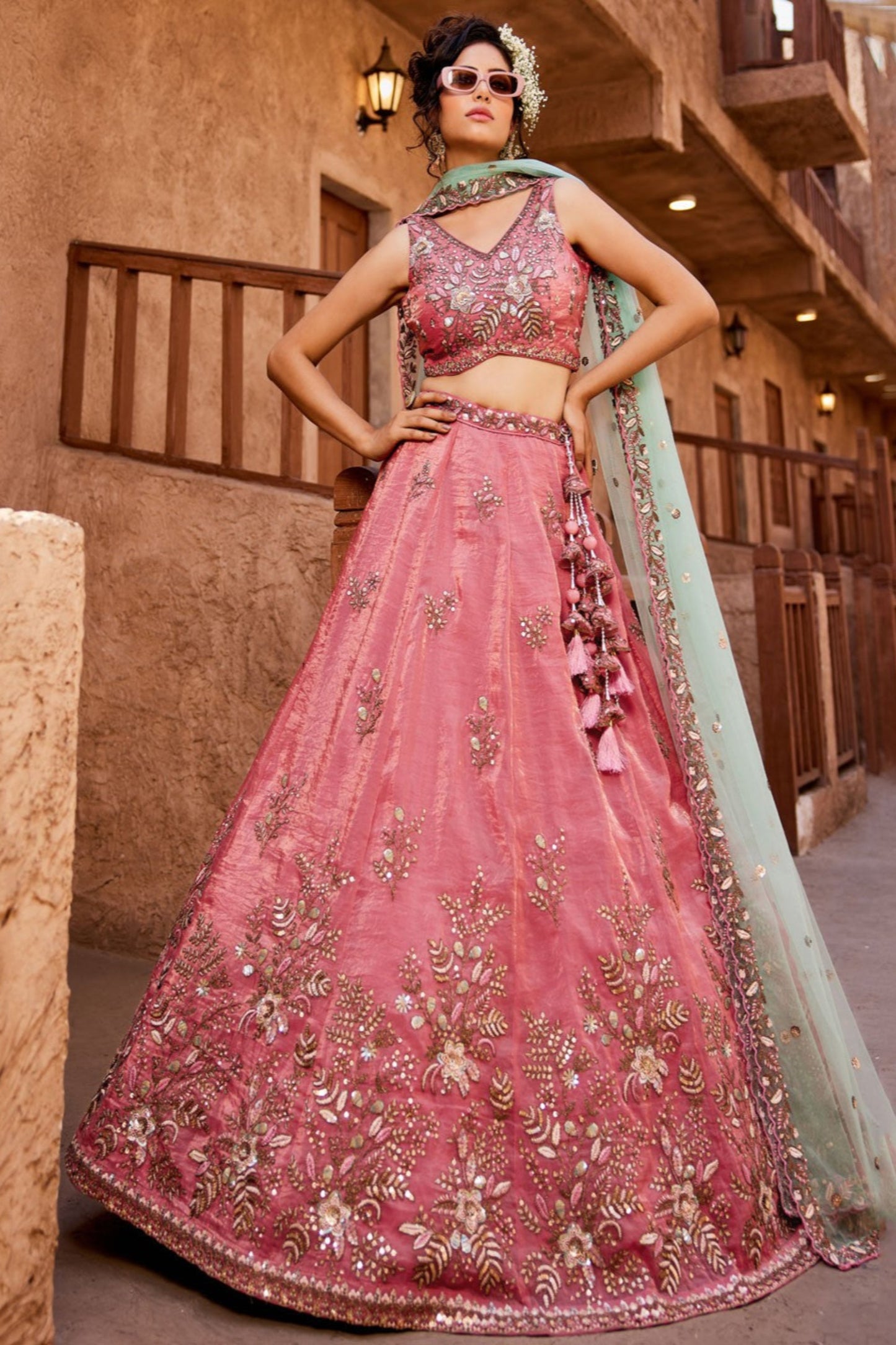 "Shop lehengas online for U.S.-based cultural events."