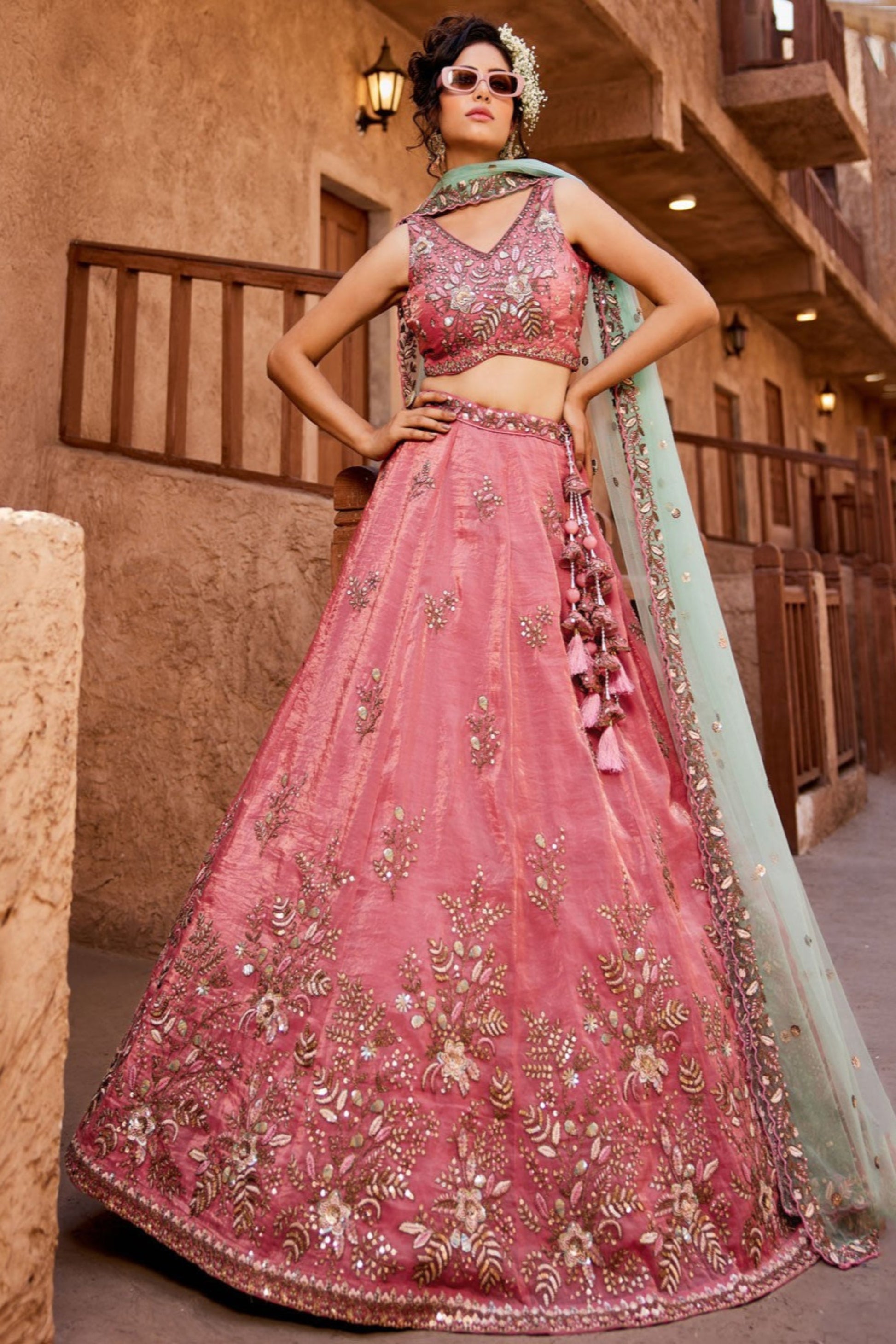 "Shop lehengas online for U.S.-based cultural events."
