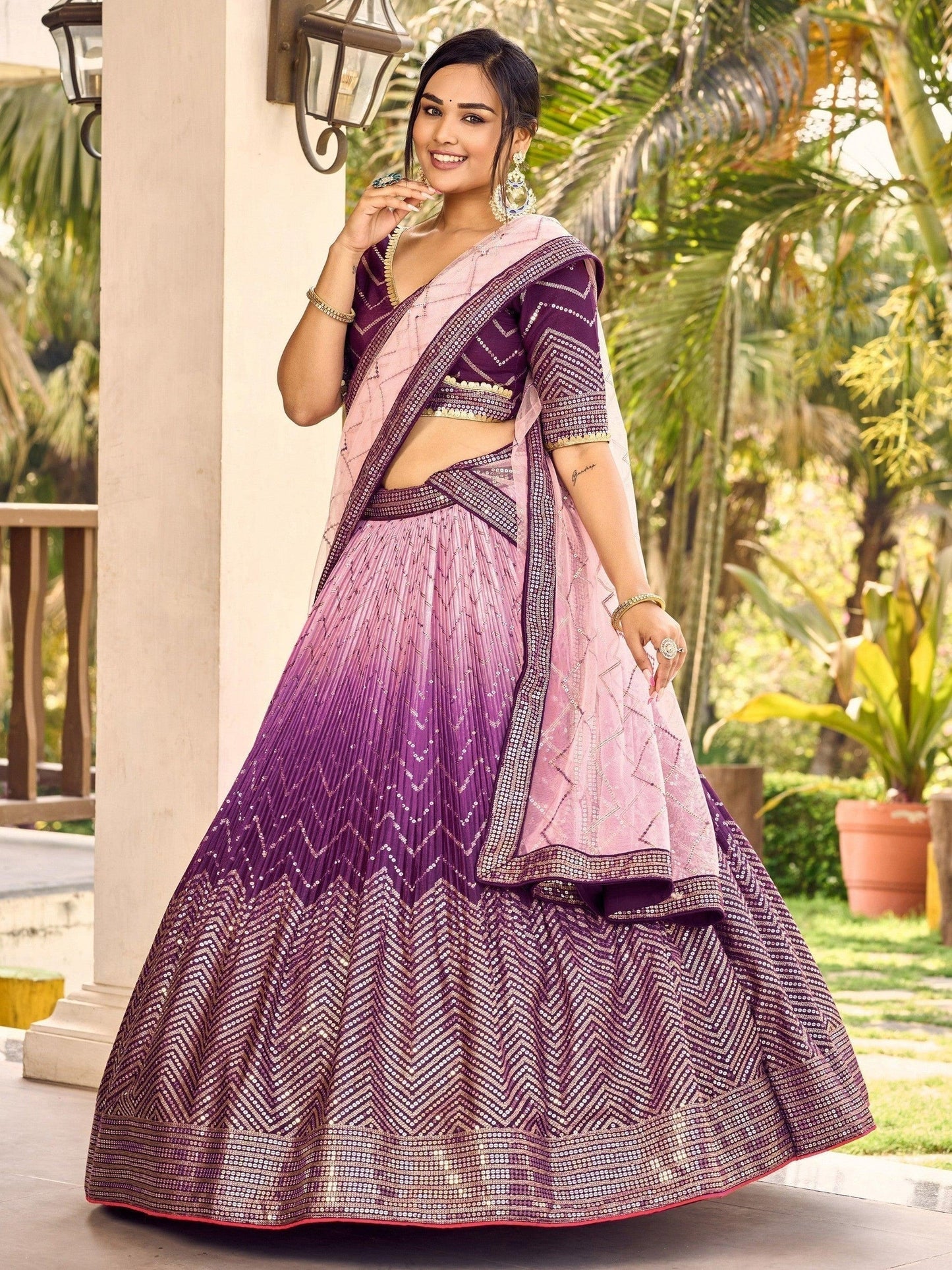 "Desi lehengas for American celebrations."