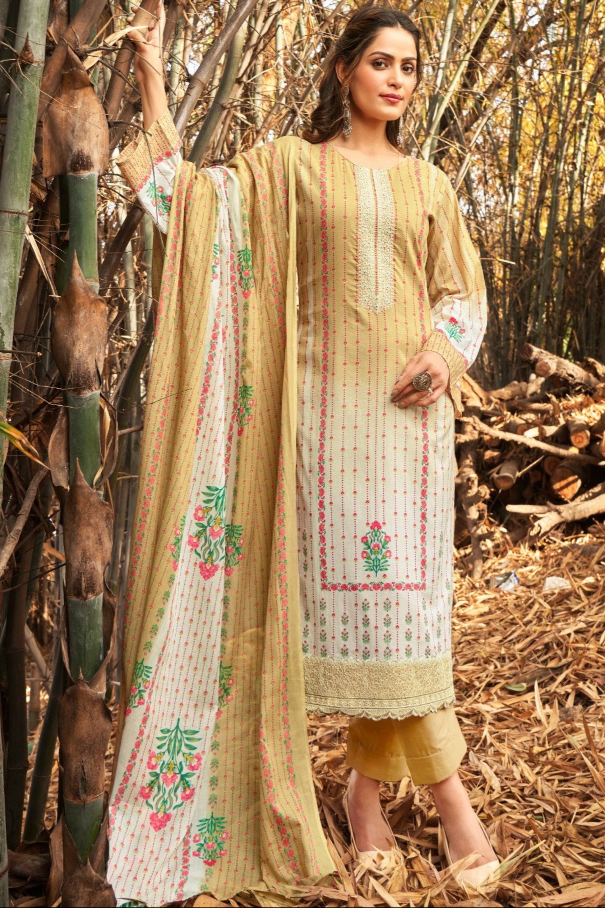 Yellow colour cotton wear brings sunshine and joy – ideal for Haldi, Eid, or summer events. 