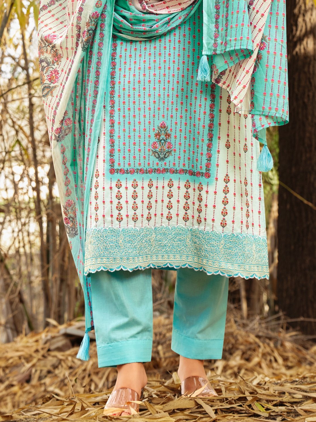 Sky blue colour cotton wear brings breezy freshness – perfect for casual days and summer events. 