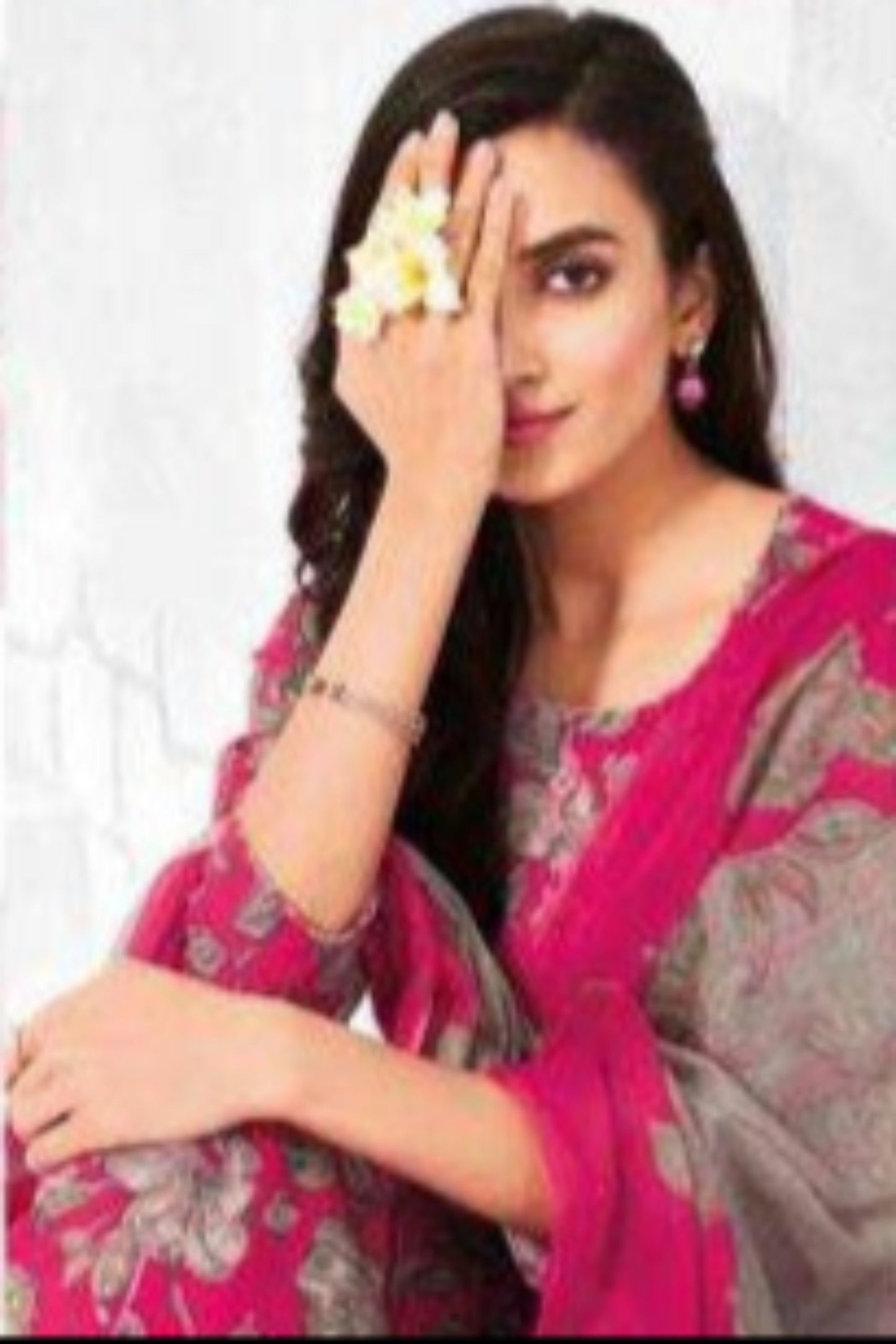 Pink cotton outfit with a soft and charming look, ideal for casual gatherings, festive occasions, and graceful everyday style.
