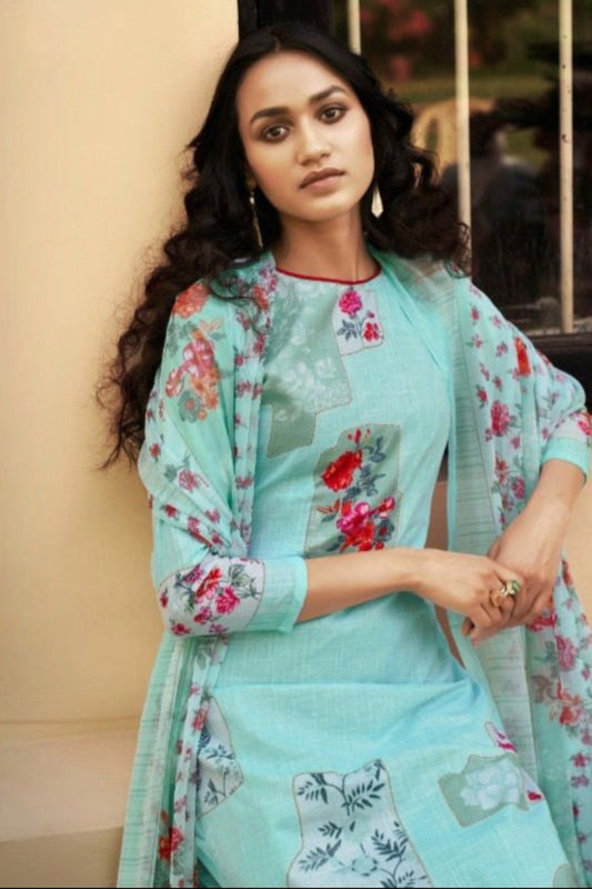 Sky blue colour cotton wear brings breezy freshness – perfect for casual days and summer events. 