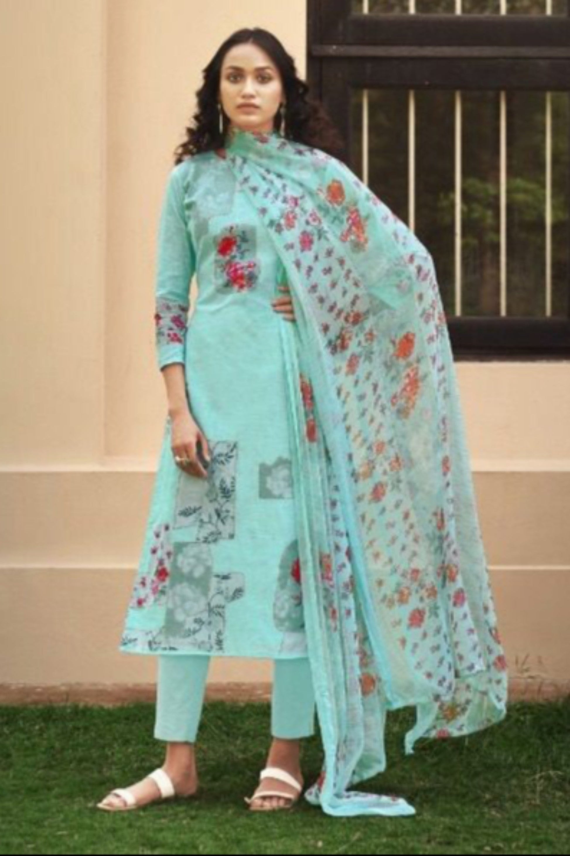Sky blue colour cotton wear brings breezy freshness – perfect for casual days and summer events. 