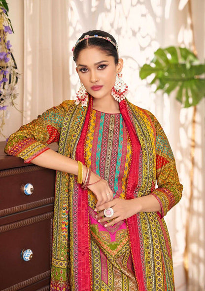 Red colour cotton wear speaks tradition and boldness – perfect for weddings and festive nights. 