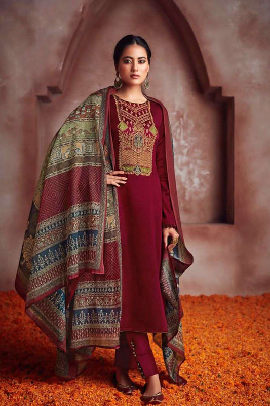 "Wine colour cotton wear exudes rich sophistication – a bold yet graceful choice for any occasion."  