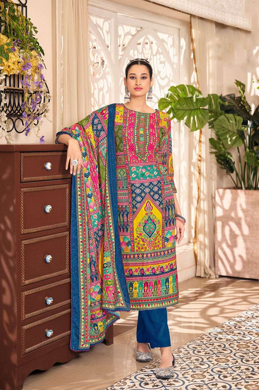 Blue colour cotton wear offers calm elegance – a versatile pick for every occasion. 
