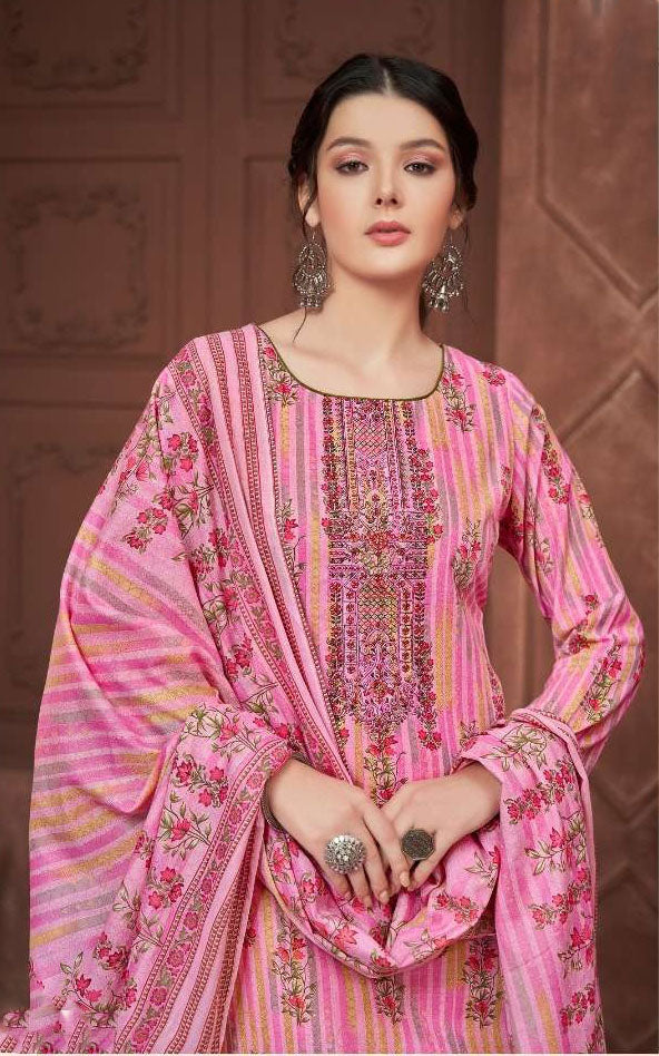 Pink colour cotton wear reflects softness and charm – perfect for graceful day functions. 