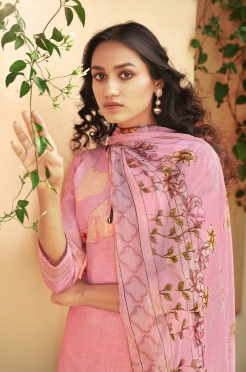 Peach colour cotton wear gives a soft and fresh look