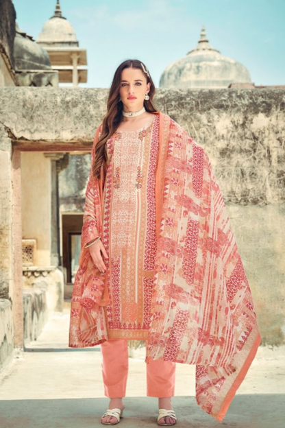 Peach color salwar kameez offers a soft, graceful look, perfect for daytime events and casual gatherings with a refreshing touch. 