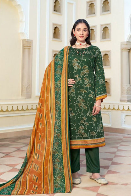Salwar kameez with printed foil work for wedding wear