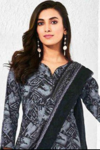 Prussian blue cotton outfit with a deep and refined elegance, perfect for formal gatherings, evening events, and graceful everyday wear.