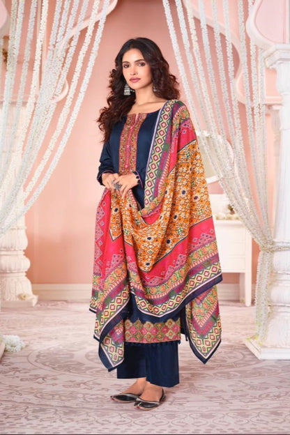 Blue colour cotton wear offers calm elegance – a versatile pick for every occasion. 