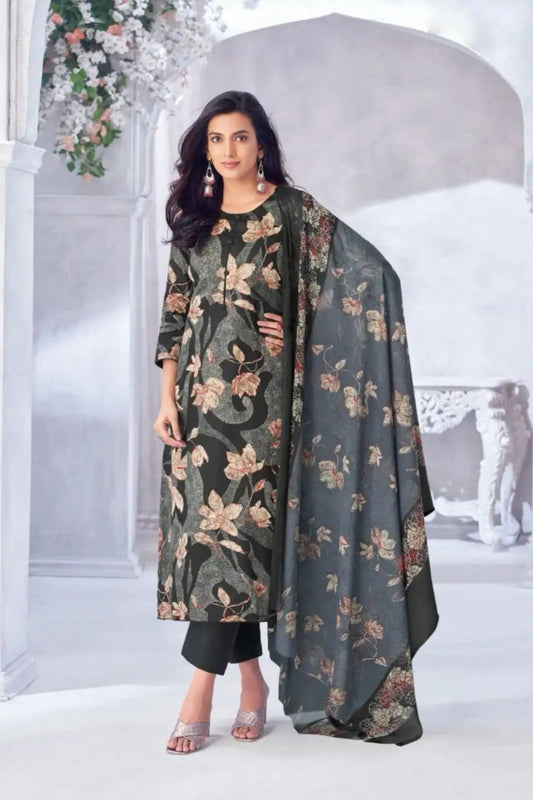 Black cotton outfit with a timeless and versatile appeal, perfect for everyday elegance, evening events, and festive gatherings. 
