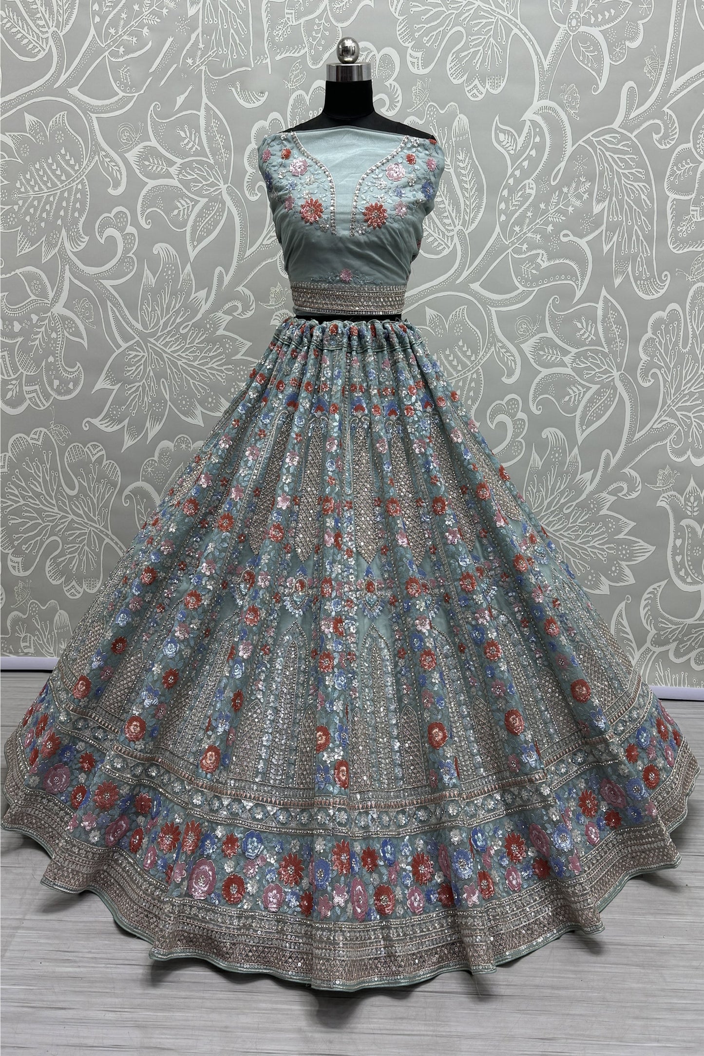 "Traditional lehengas for modern Indian Americans."
