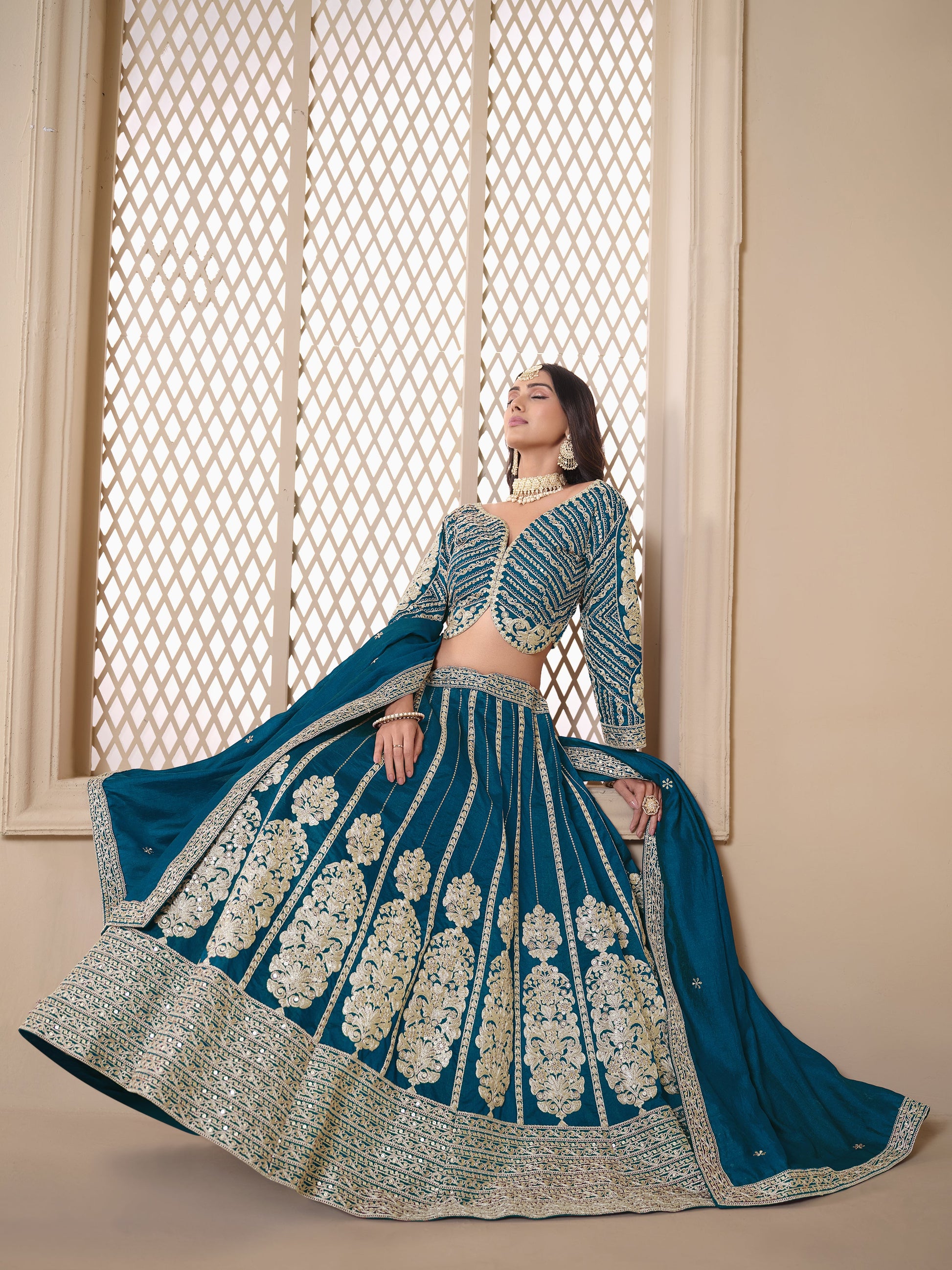 "Lehengas made for Indian functions across the USA."
