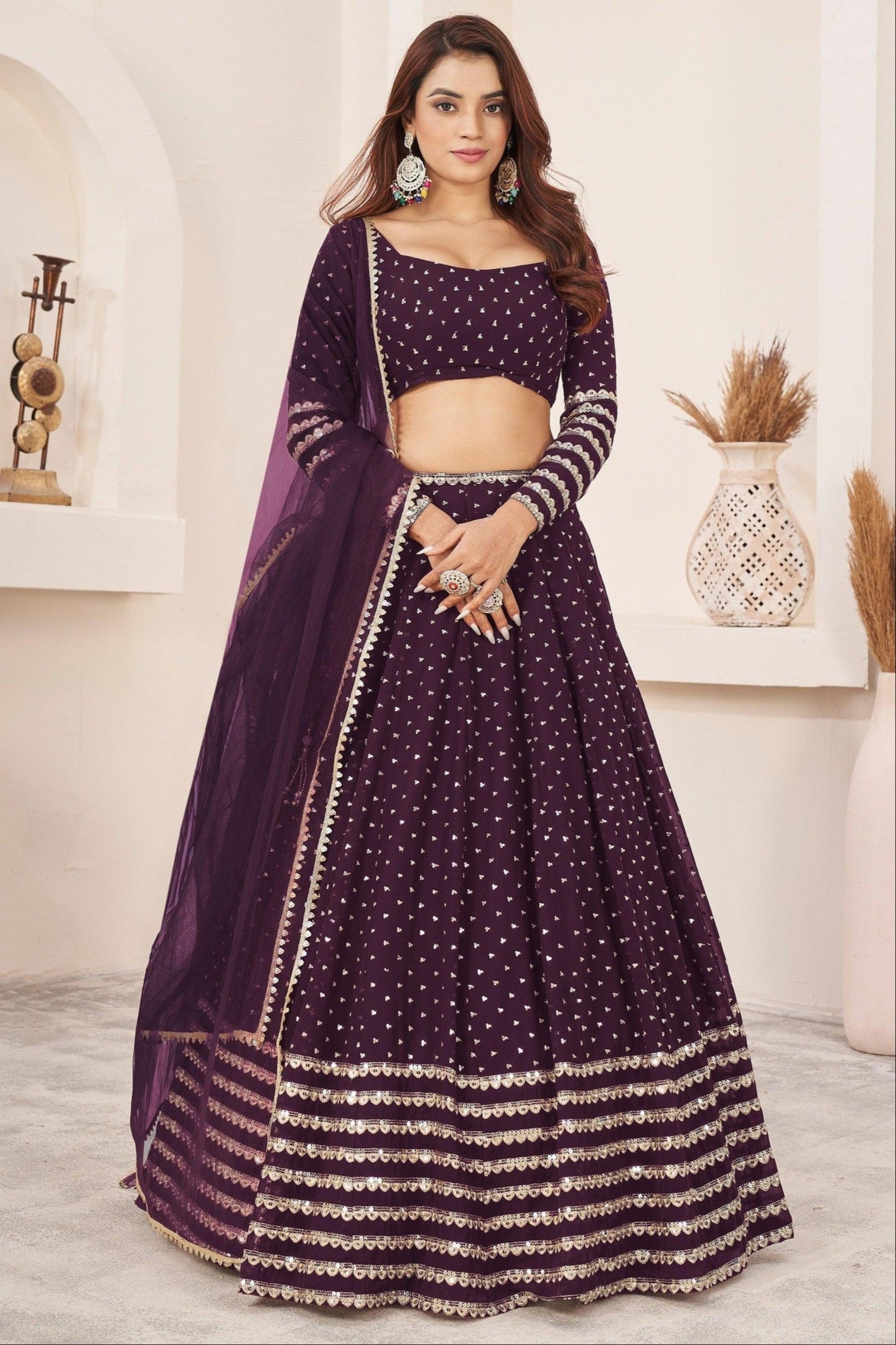 "Celebrate Indian roots in the U.S. with our lehengas." 