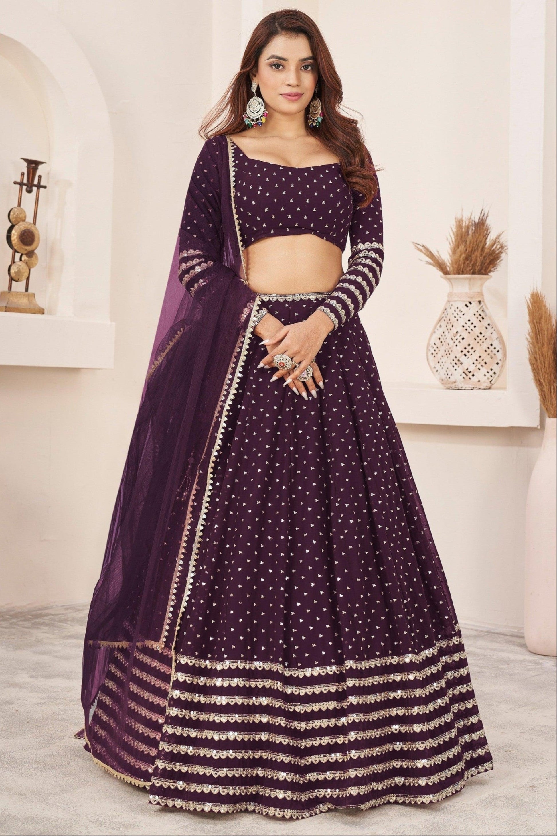 "Celebrate Indian roots in the U.S. with our lehengas." 