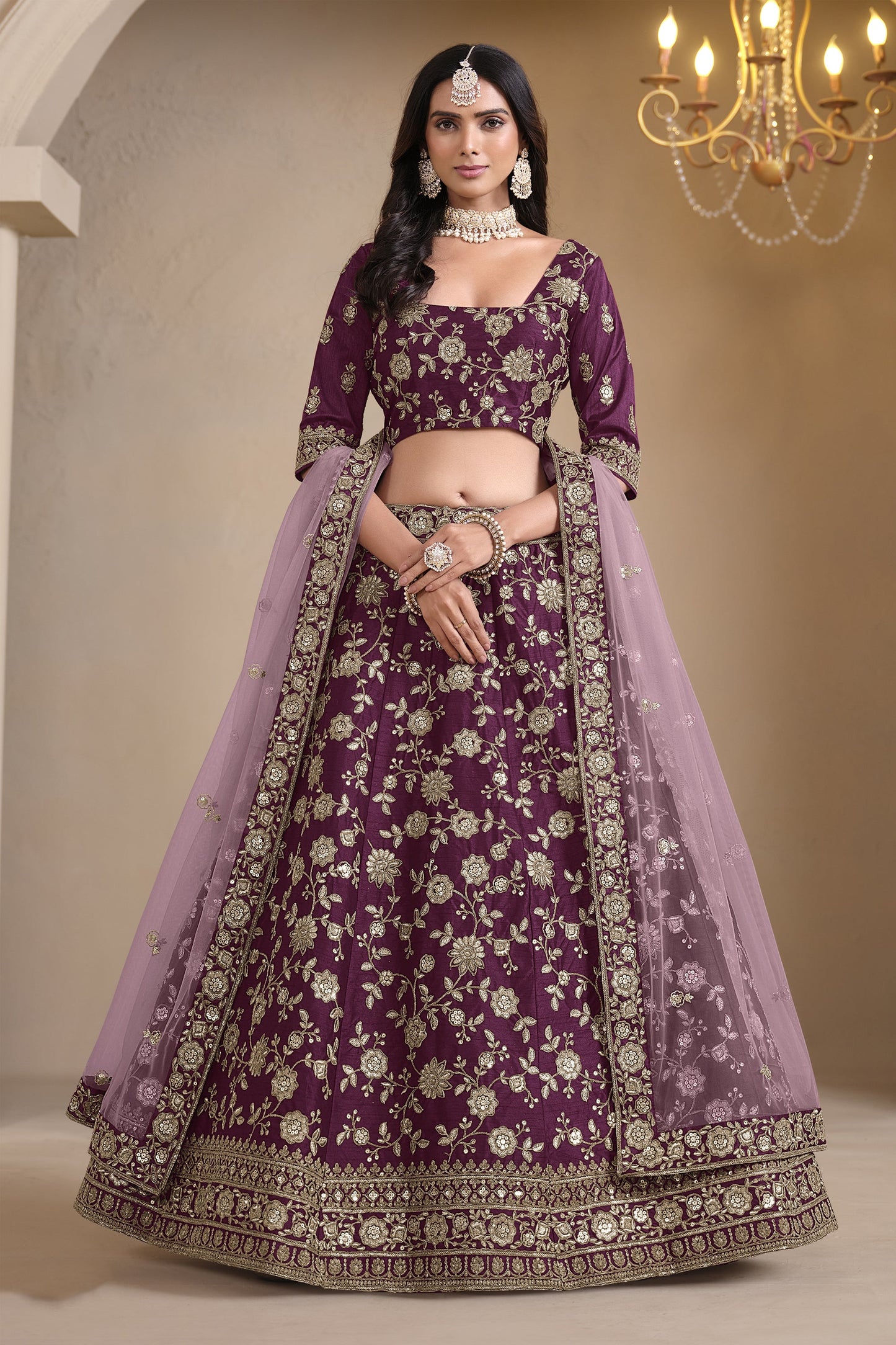 "Celebrate Diwali in style with our USA lehengas." 