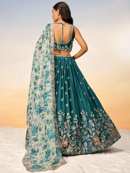 "Stylish lehengas for U.S.-based Indian functions."