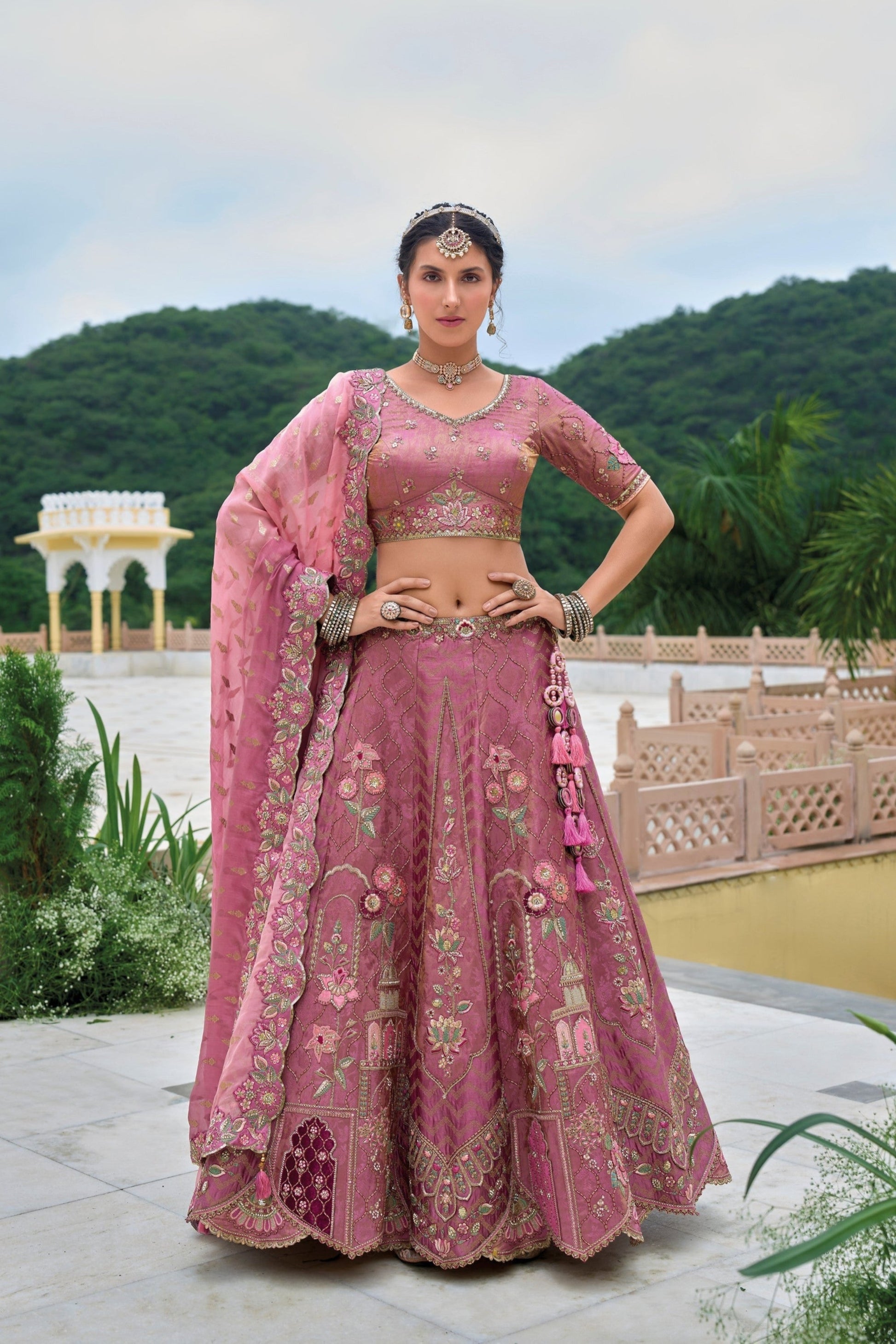 Lehenga outfits for Indian cultural events in the USA." 