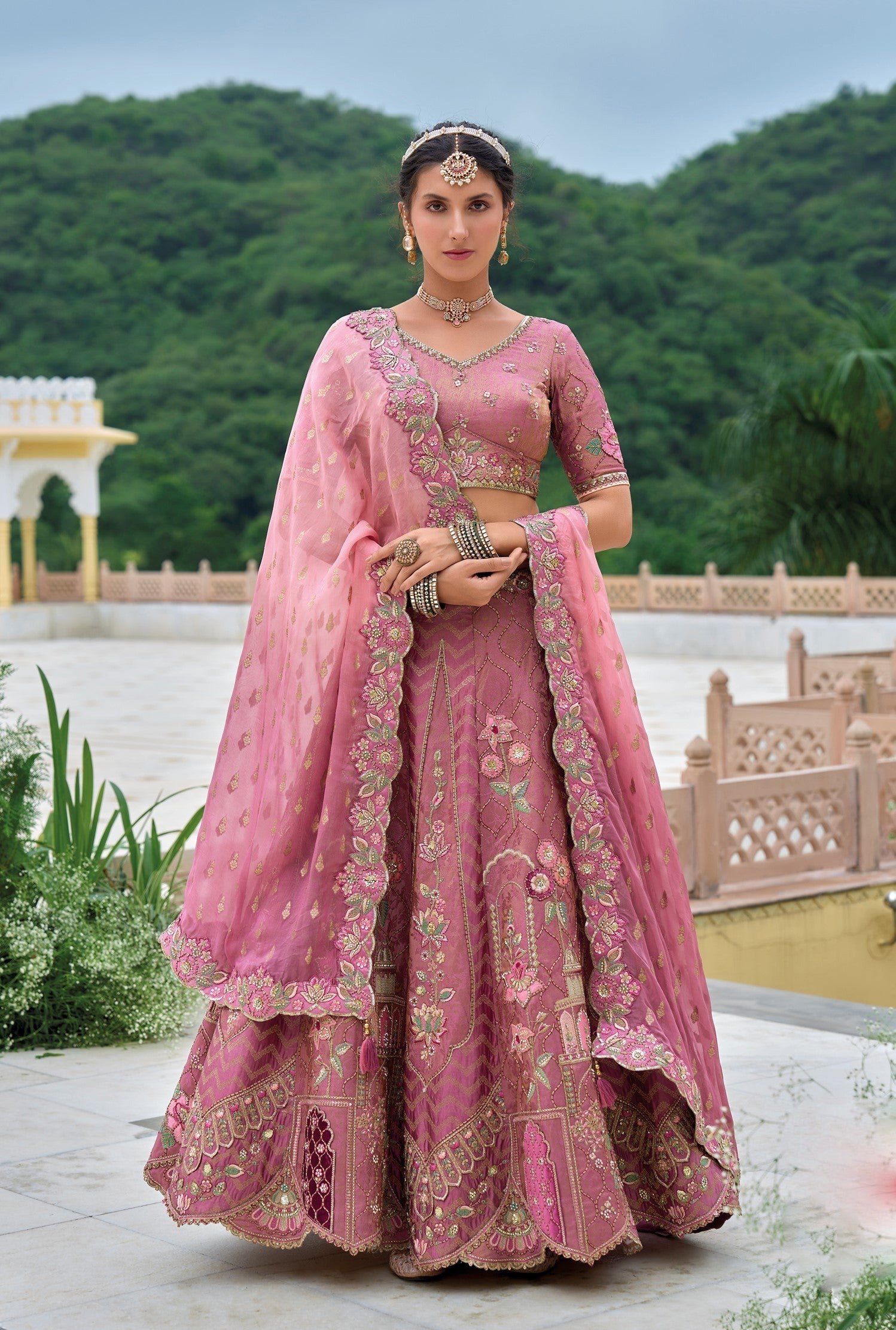 Lehenga outfits for Indian cultural events in the USA." 