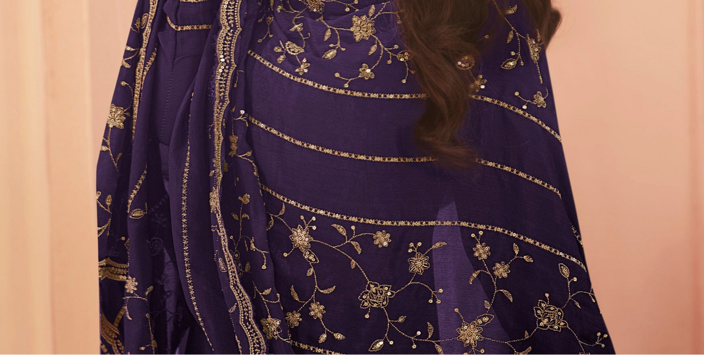 Side profile of women salwar kurta silhouette