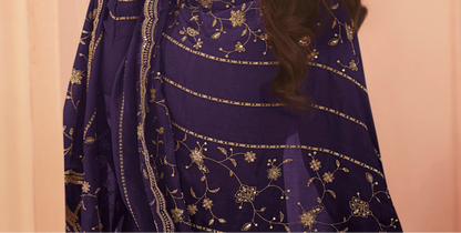 Side profile of women salwar kurta silhouette