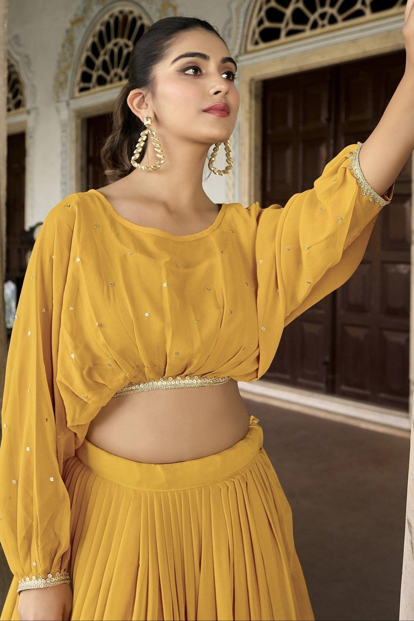 "Celebrate Indian roots in the U.S. with our lehengas."
