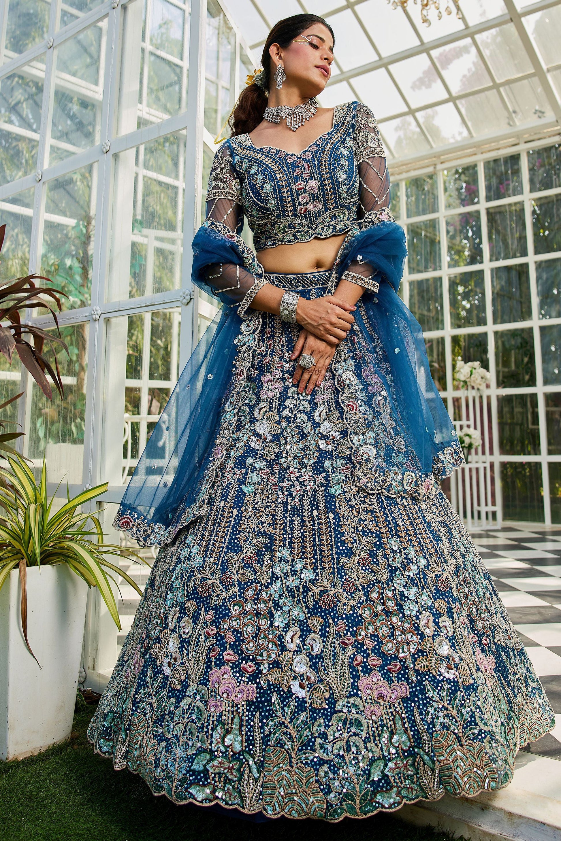 "Shop lehengas for festivals and weddings in America."