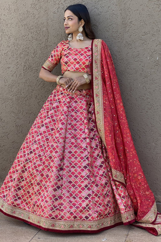 "Traditional lehengas for modern Indian Americans." 